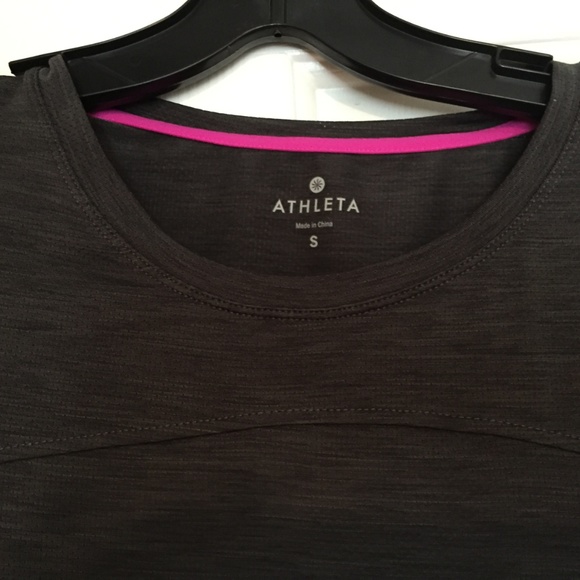 Athleta Grey Mesh Back Cut Out T-Shirt- SMALL - Picture 2 of 8